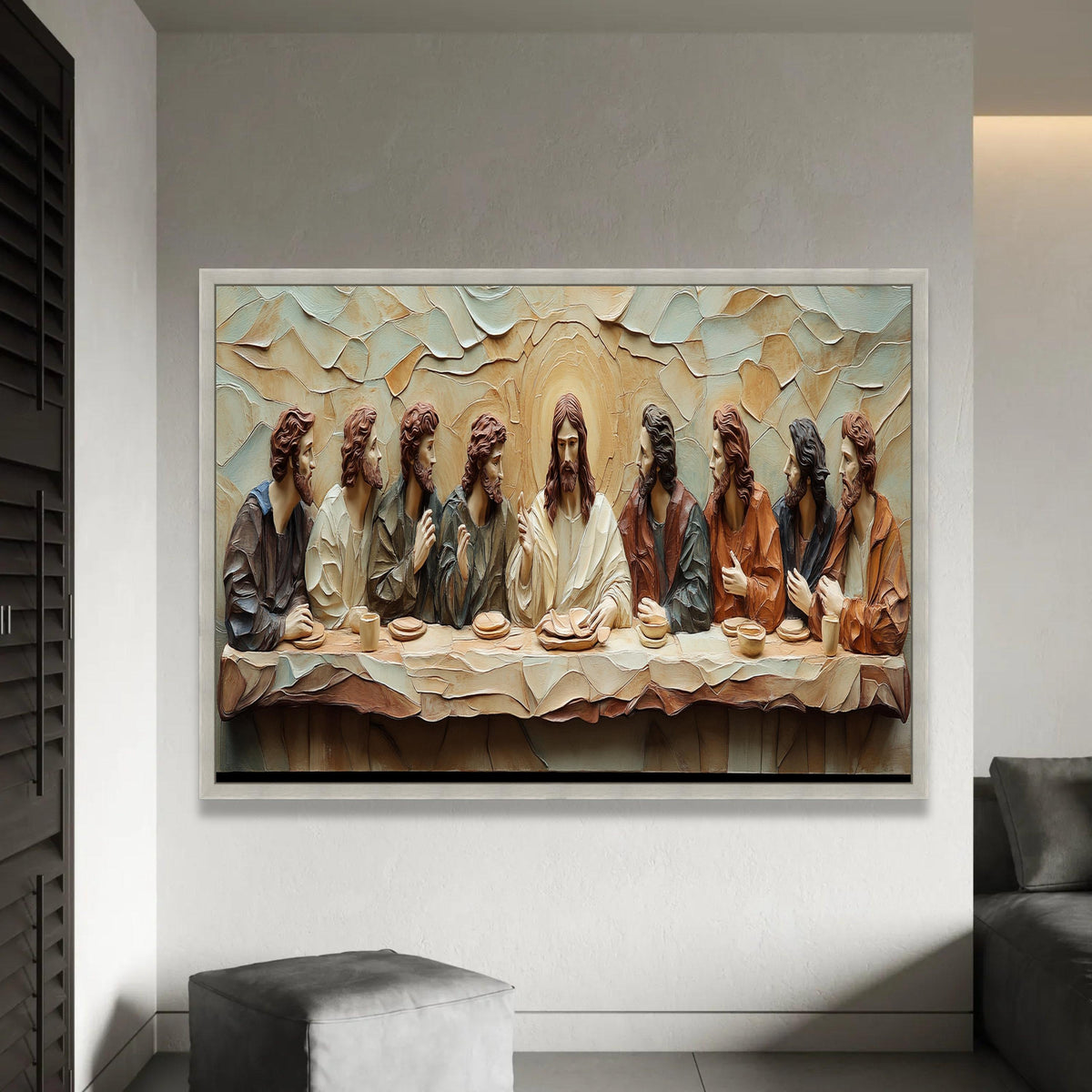 The Last Supper Canvas Wall Art, Religious Christian Decor, Jesus and Disciples, Spiritual Home Decoration, Ready To Hang Decoration