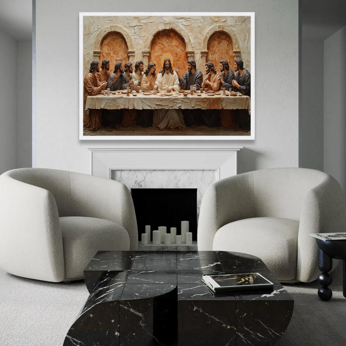 The Last Supper Wall Art Canvas, Religious Christian Decor, Jesus and Disciples Painting, Biblical Scene Canvas, Ready To Hang Decoration