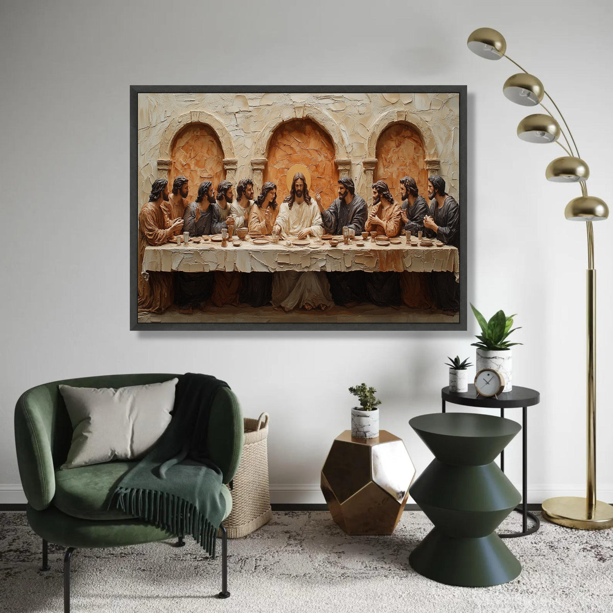 The Last Supper Wall Art Canvas, Religious Christian Decor, Jesus and Disciples Painting, Biblical Scene Canvas, Ready To Hang Decoration