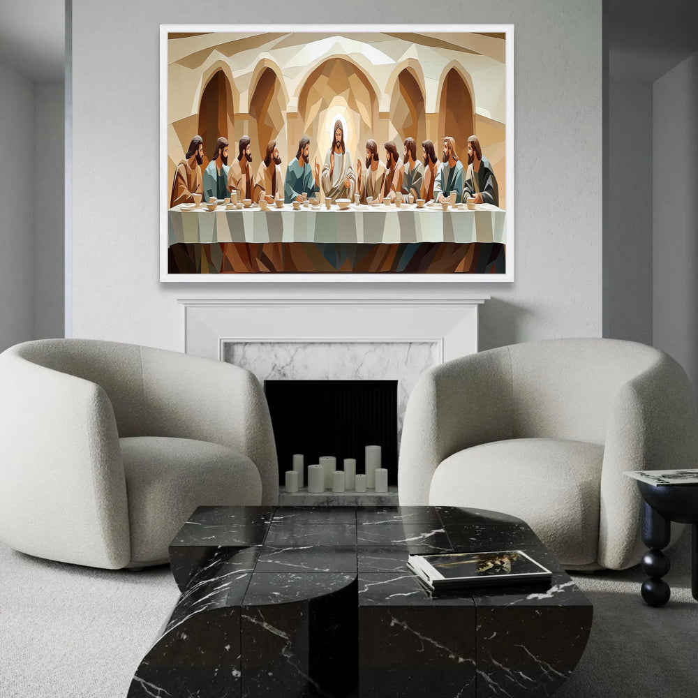 The Last Supper Canvas Wall Art, Religious Christian Decor, Jesus and Disciples Painting, Sacred Biblical Scene Ready To Hang Decoration