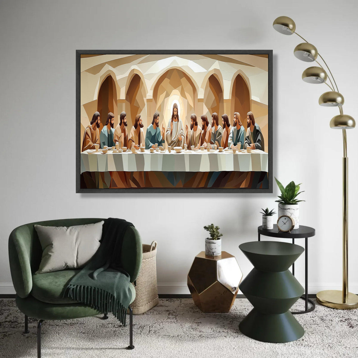 The Last Supper Canvas Wall Art, Religious Christian Decor, Jesus and Disciples Painting, Sacred Biblical Scene Ready To Hang Decoration