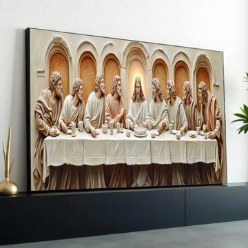 The Last Supper Style Canvas, Jesus and Disciples Wall Art, Religious Christian Decor, Spiritual Faith Canvas, Home Ready To Hang Decoration