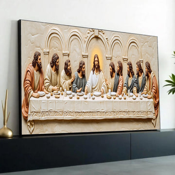 The Last Supper Style Canvas, Jesus and Disciples Wall Art, Religious Home Decor, Christian Canvas Art, Spiritual Ready To Hang Decoration
