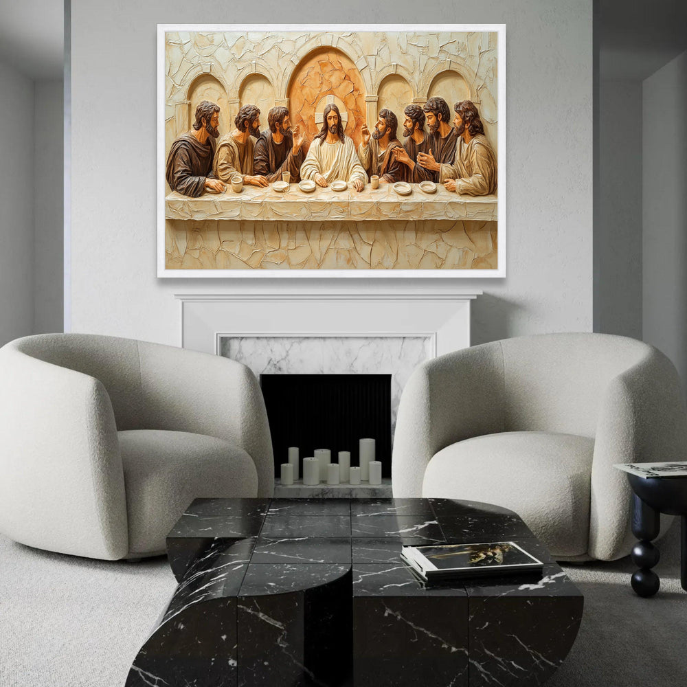 The Last Supper Canvas Wall Art, Religious Christian Decor, Jesus and Apostles, Biblical Scene Canvas, Spiritual Ready To Hang Decoration
