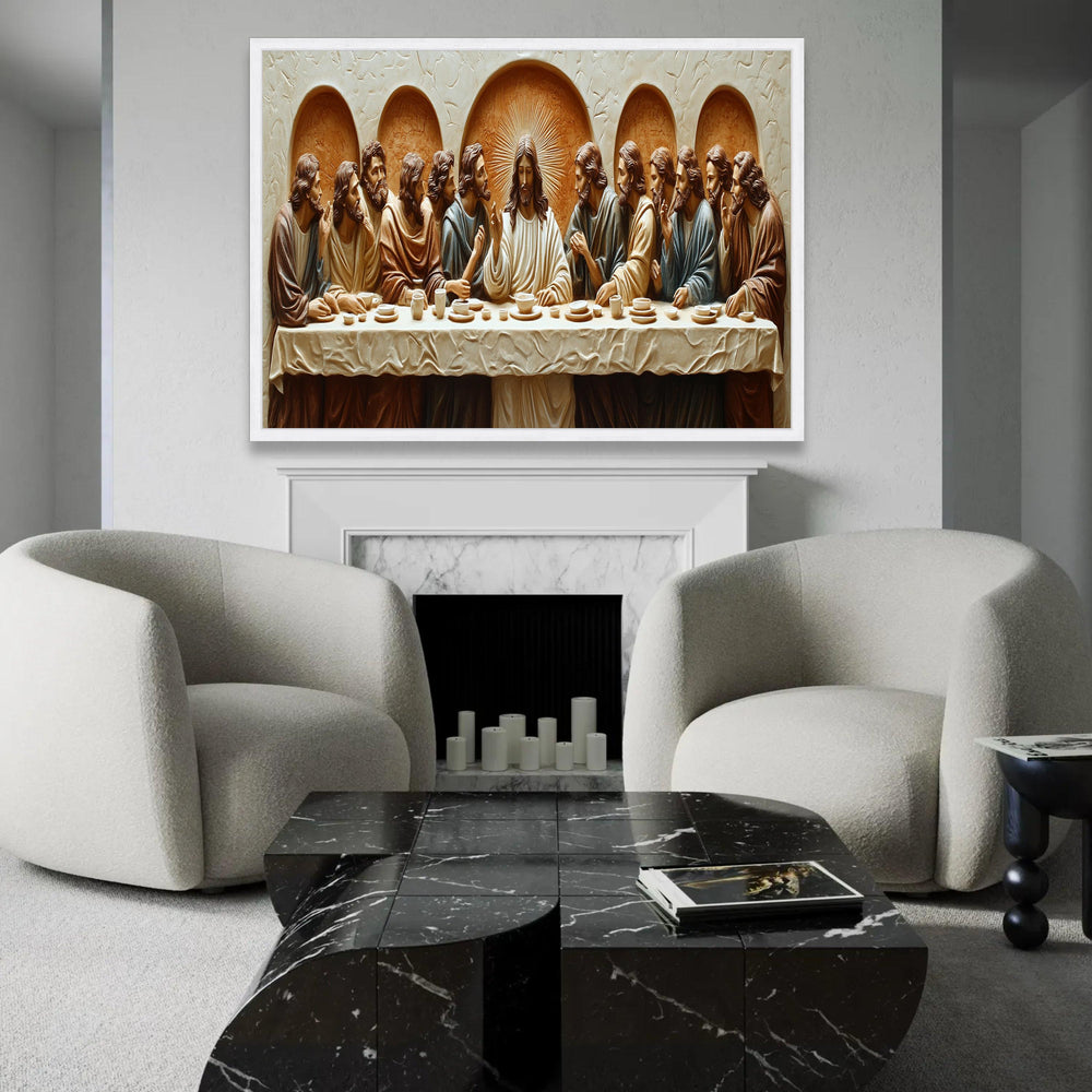 The Last Supper Canvas Wall Art, Religious Jesus and Disciples, Christian Biblical Scene, Spiritual Home Ready To Hang Decoration