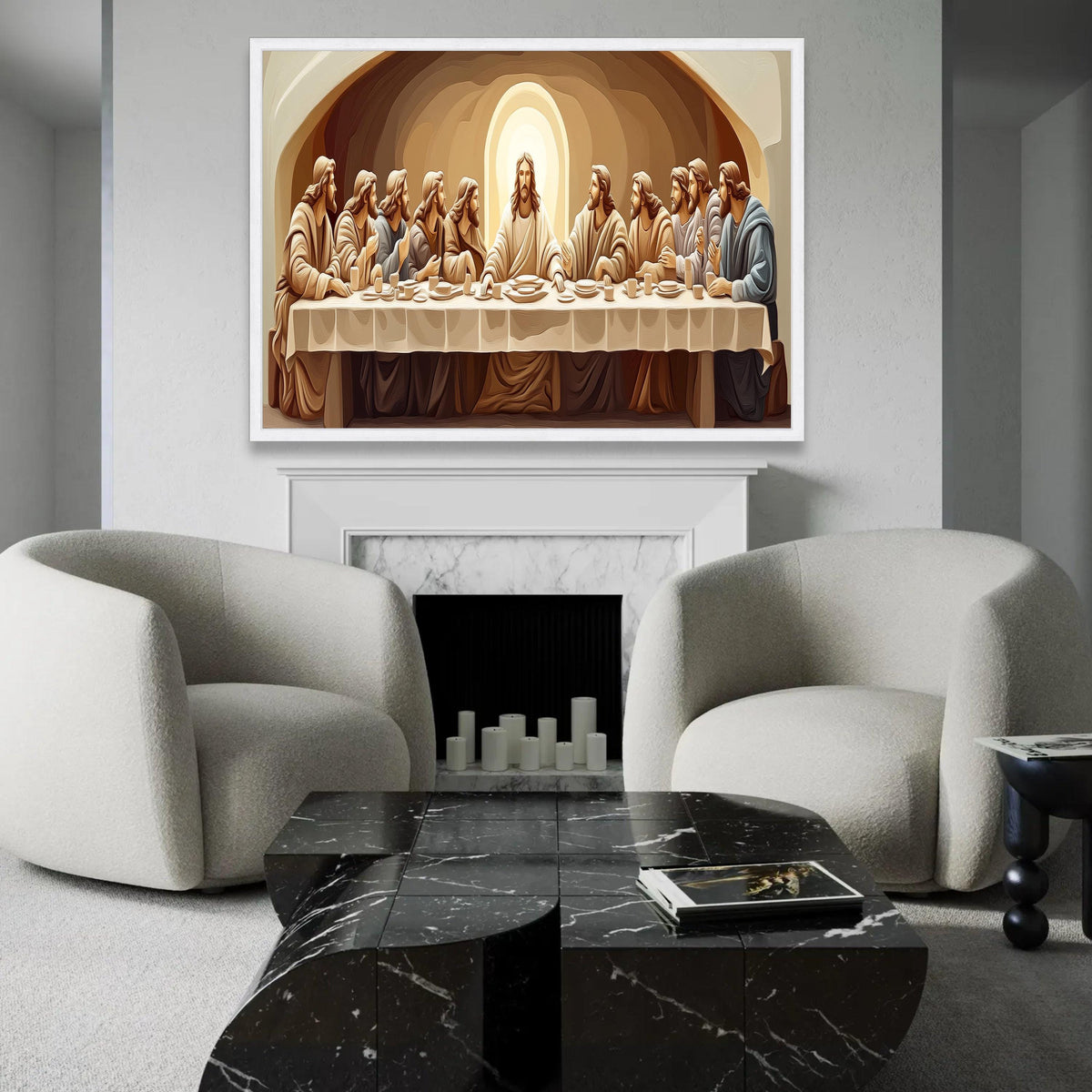 The Last Supper Canvas Wall Art, Religious Christian Painting, Jesus and Disciples Canvas, Spiritual Home Decor, Ready To Hang Decoration