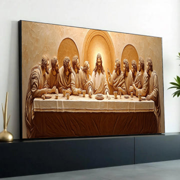 The Last Supper Canvas Wall Art, Jesus and Disciples Religious Painting, Christian Home Decor, Spiritual Wall Ready To Hang Decoration