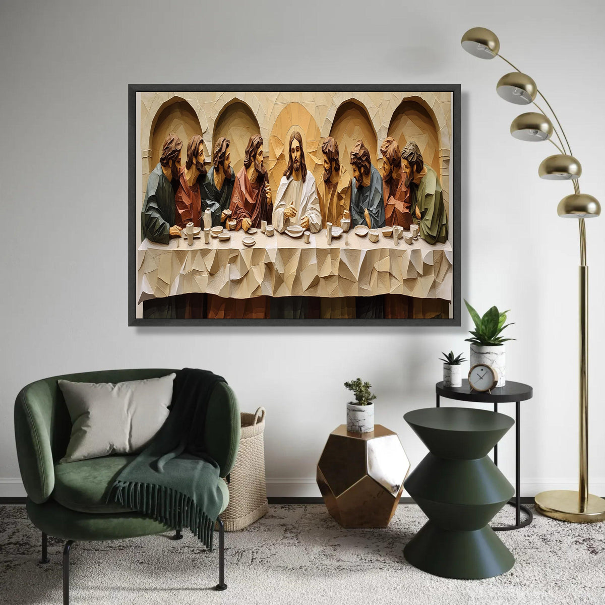 The Last Supper Canvas Wall Art, Religious Christian Decor, Jesus and Disciples Artwork, Spiritual Home Decoration, Ready To Hang Decoration