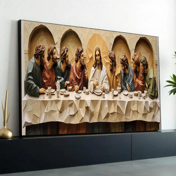 The Last Supper Canvas Wall Art, Religious Christian Decor, Jesus and Disciples Artwork, Spiritual Home Decoration, Ready To Hang Decoration