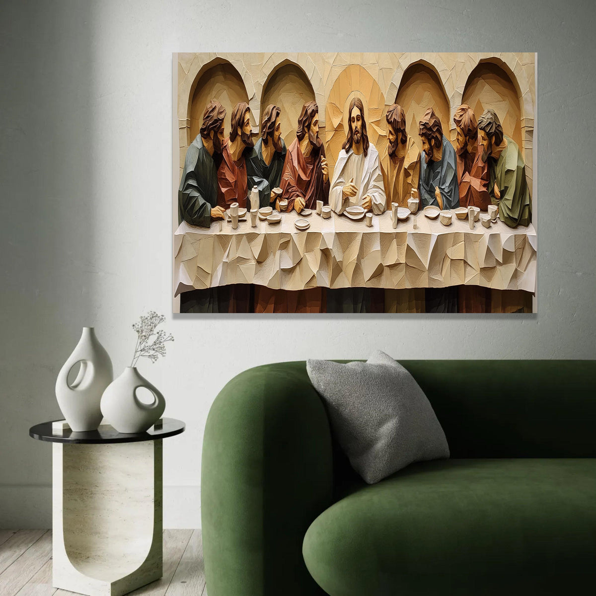 The Last Supper Canvas Wall Art, Religious Christian Decor, Jesus and Disciples Artwork, Spiritual Home Decoration, Ready To Hang Decoration