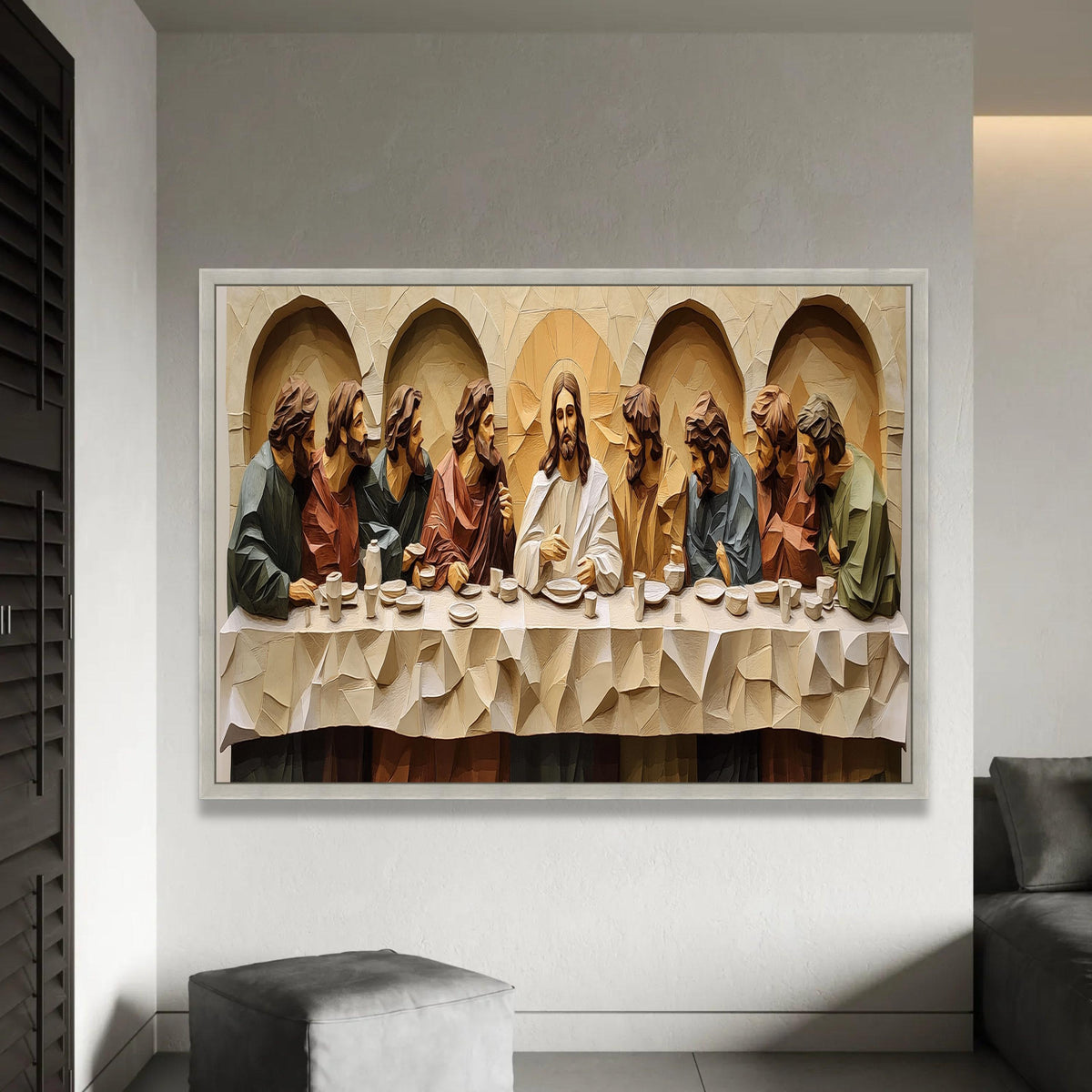 The Last Supper Canvas Wall Art, Religious Christian Decor, Jesus and Disciples Artwork, Spiritual Home Decoration, Ready To Hang Decoration