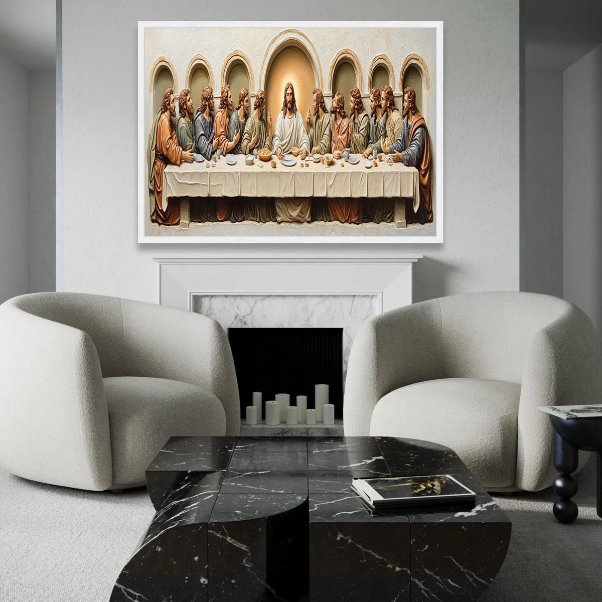 The Last Supper Canvas Wall Art, Religious Christian Decor, Jesus and Apostles Painting, Spiritual Home Decoration, Ready To Hang Decoration
