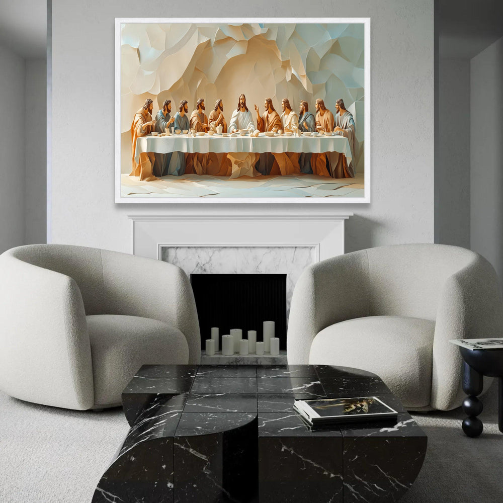 The Last Supper Canvas Wall Art, Religious Christian Decor, Jesus and Disciples Painting, Spiritual Home Ready To Hang Decoration