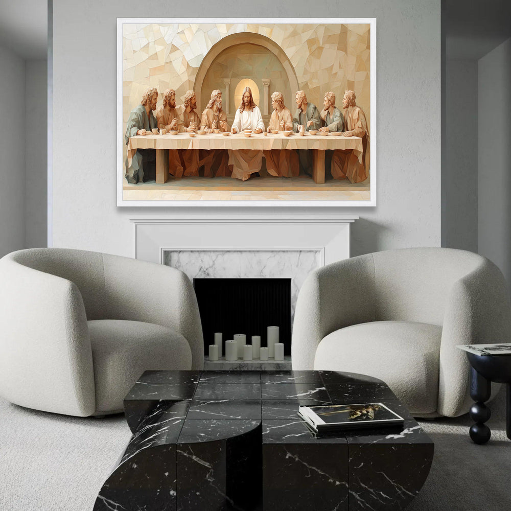 The Last Supper Canvas Wall Art, Jesus and Disciples Religious Painting, Christian Home Decor, Spiritual Canvas Ready To Hang Decoration