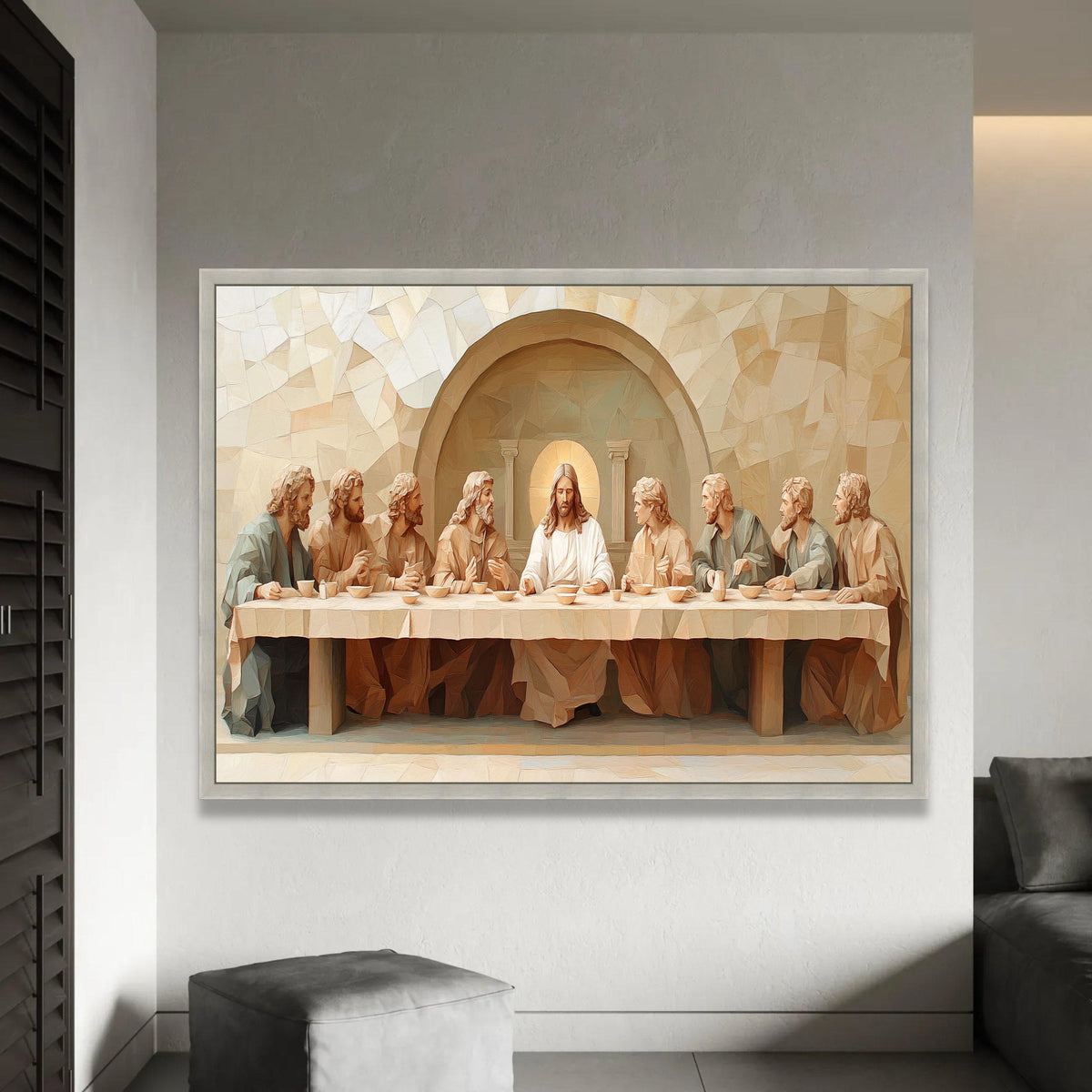 The Last Supper Canvas Wall Art, Jesus and Disciples Religious Painting, Christian Home Decor, Spiritual Canvas Ready To Hang Decoration
