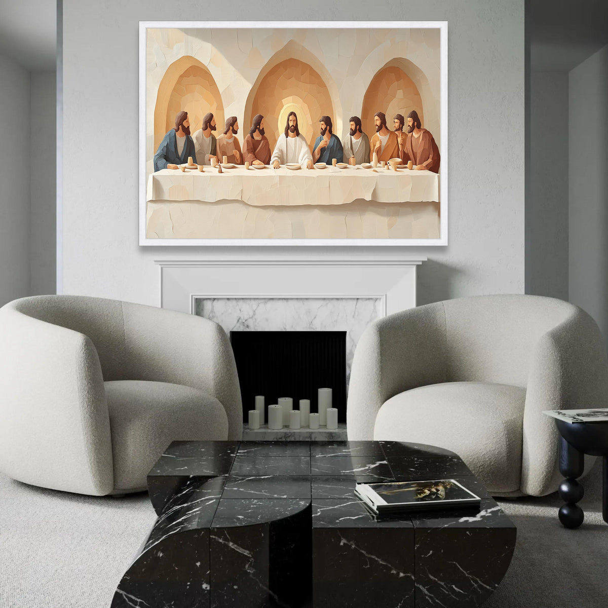 The Last Supper Canvas Wall Art, Religious Jesus and Apostles Painting, Spiritual Christian Decor, Biblical Scene Ready To Hang Decoration