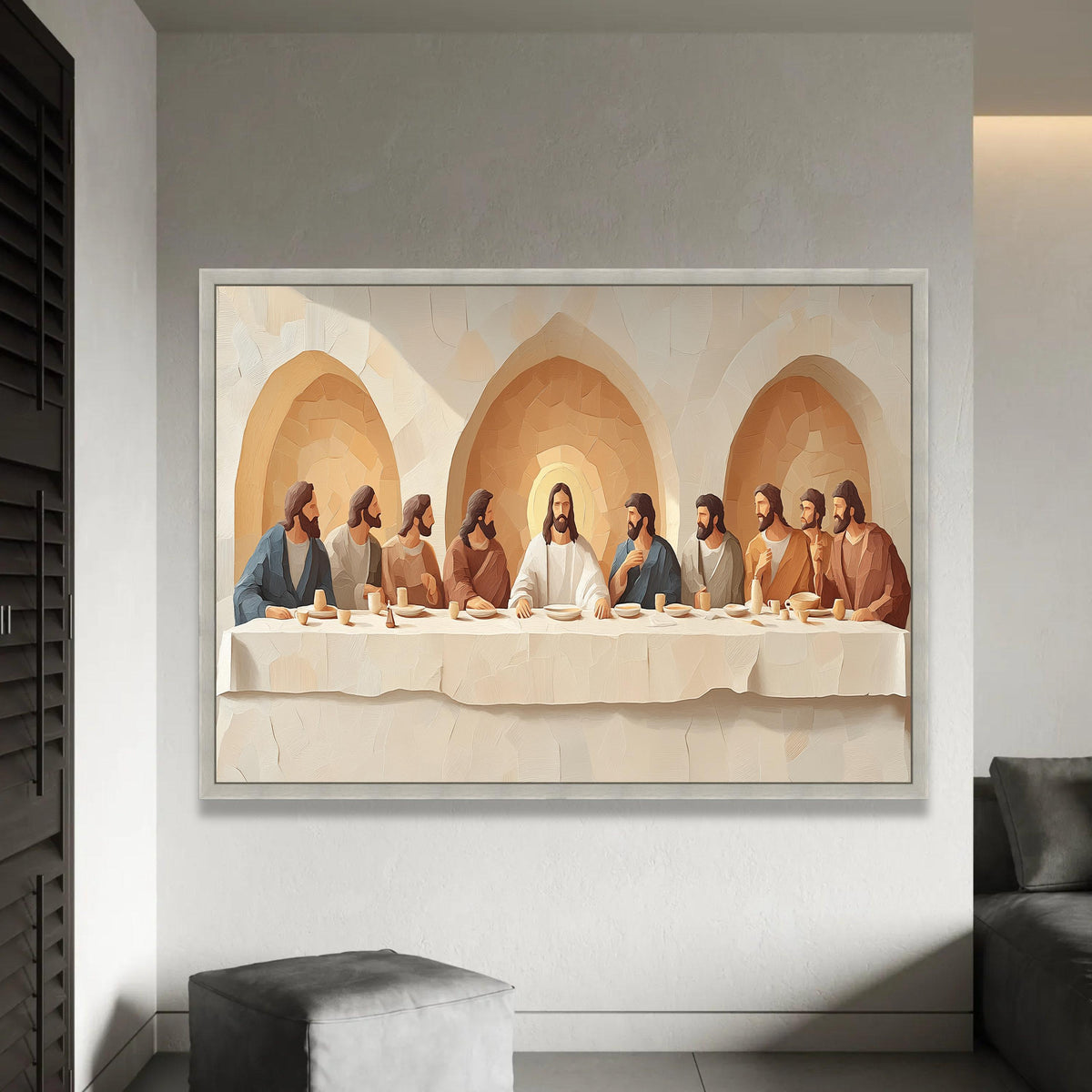 The Last Supper Canvas Wall Art, Religious Jesus and Apostles Painting, Spiritual Christian Decor, Biblical Scene Ready To Hang Decoration
