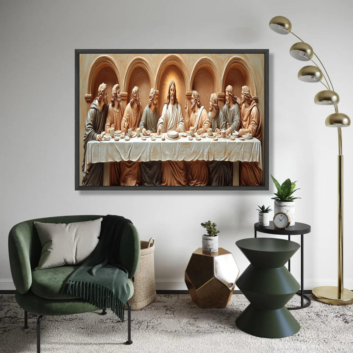 The Last Supper Canvas Wall Art, Religious Christian Decor, Jesus and Apostles Painting, Spiritual Home Decoration, Ready To Hang Decoration