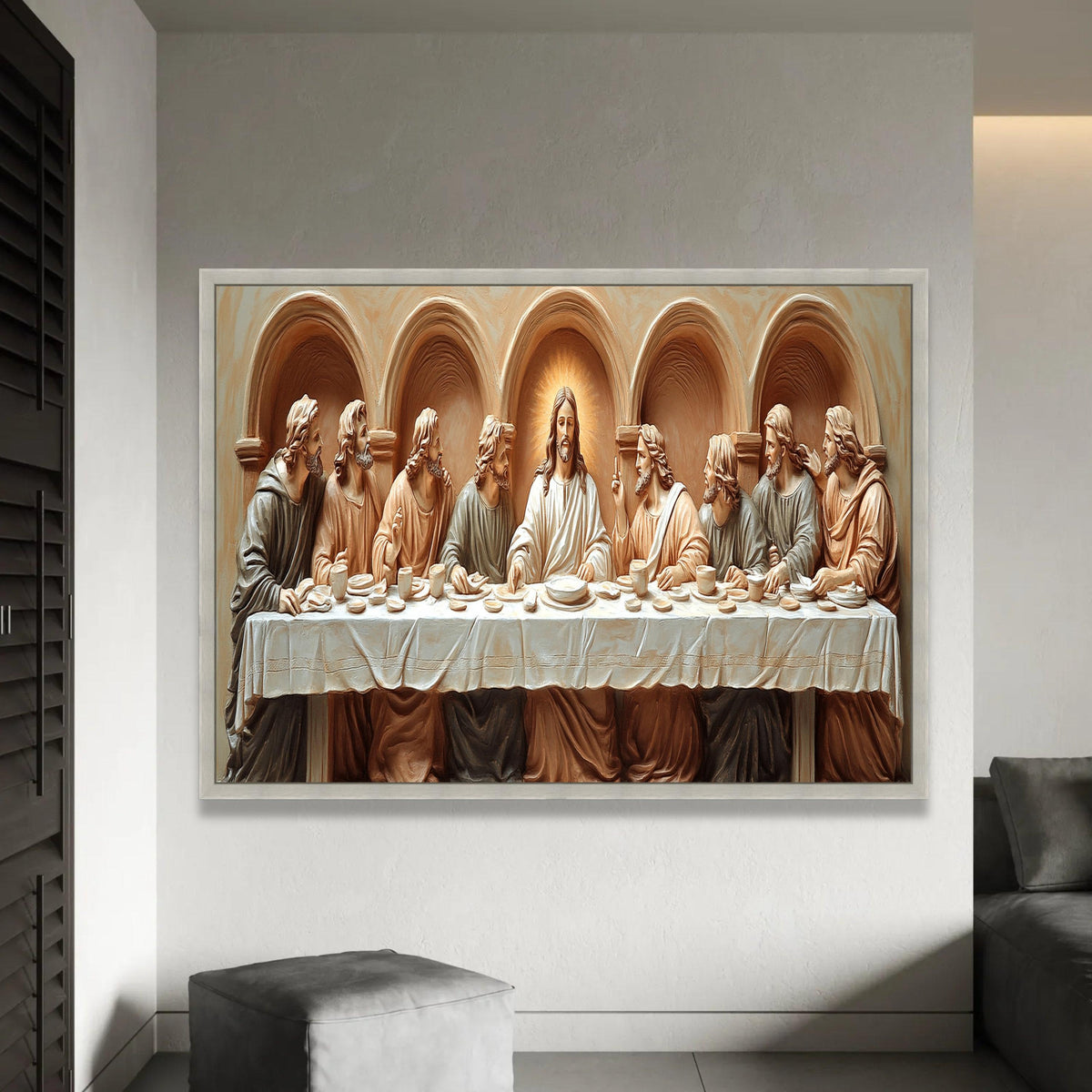 The Last Supper Canvas Wall Art, Religious Christian Decor, Jesus and Apostles Painting, Spiritual Home Decoration, Ready To Hang Decoration