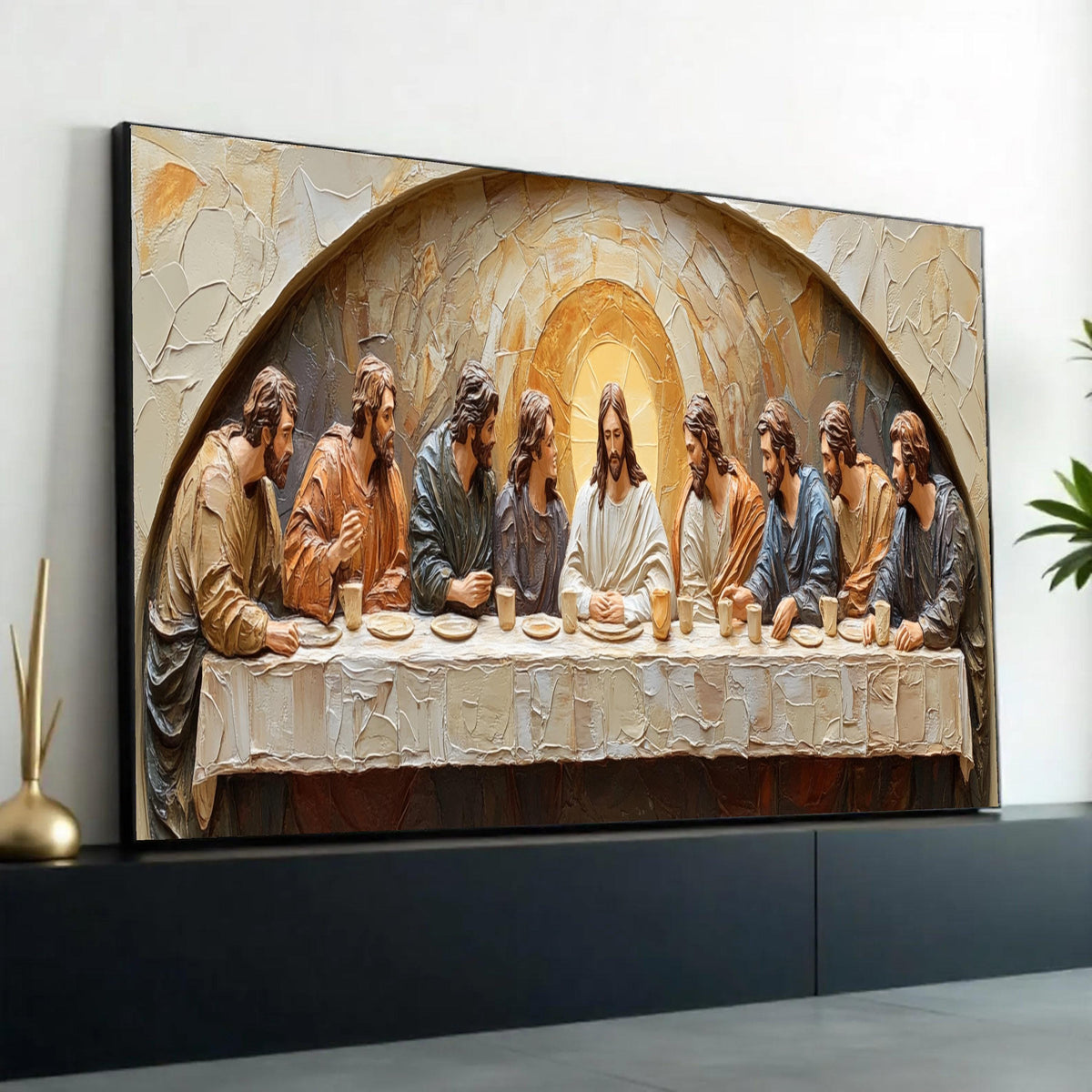 The Last Supper Canvas Wall Art, Religious Jesus Christ Painting, Christian Home Decor, Spiritual Canvas Artwork, Ready To Hang Decoration
