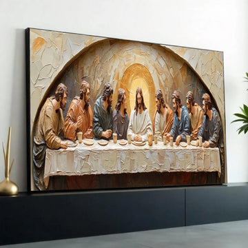 The Last Supper Canvas Wall Art, Religious Jesus Christ Painting, Christian Home Decor, Spiritual Canvas Artwork, Ready To Hang Decoration