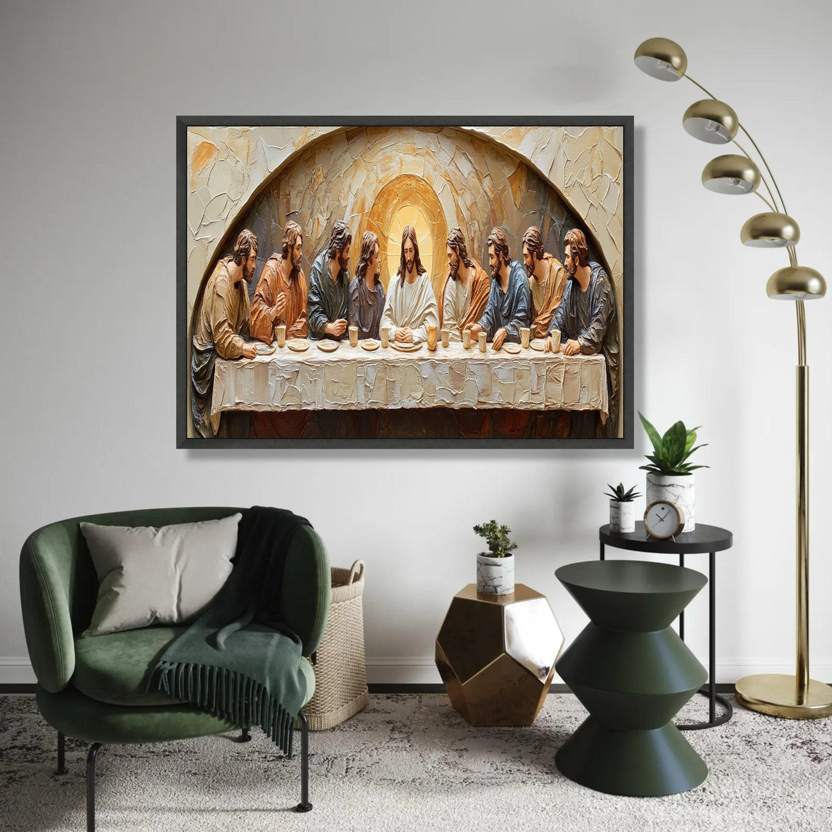 The Last Supper Canvas Wall Art, Religious Jesus Christ Painting, Christian Home Decor, Spiritual Canvas Artwork, Ready To Hang Decoration