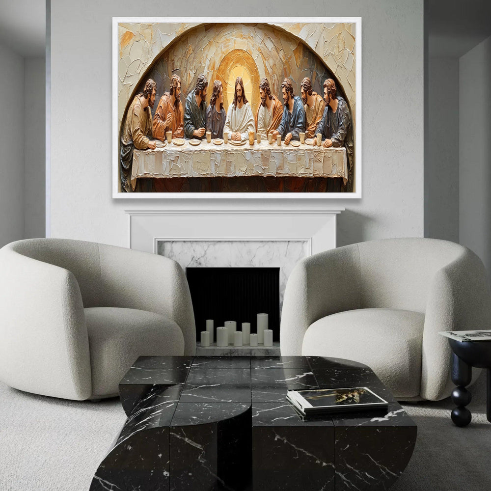 The Last Supper Canvas Wall Art, Religious Jesus Christ Painting, Christian Home Decor, Spiritual Canvas Artwork, Ready To Hang Decoration