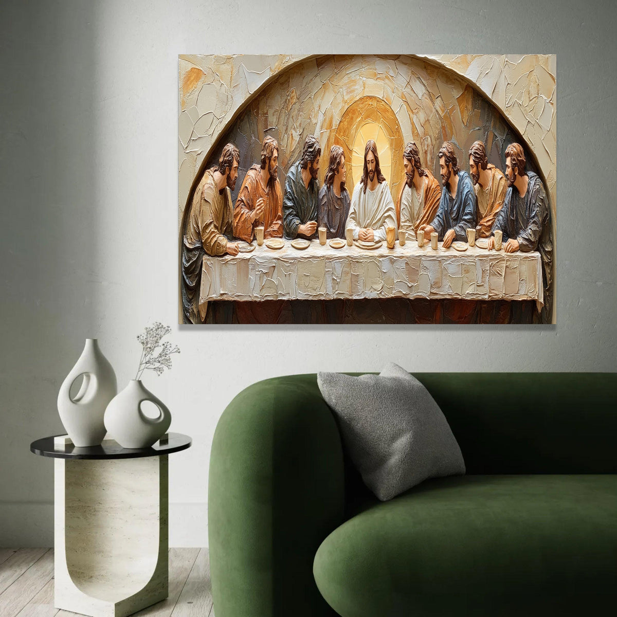 The Last Supper Canvas Wall Art, Religious Jesus Christ Painting, Christian Home Decor, Spiritual Canvas Artwork, Ready To Hang Decoration