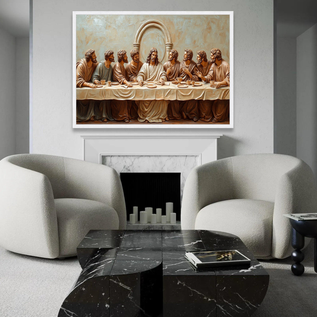 The Last Supper Canvas Wall Art, Jesus and Apostles Religious Decor, Style Christian Canvas, Spiritual Home Ready To Hang Decoration