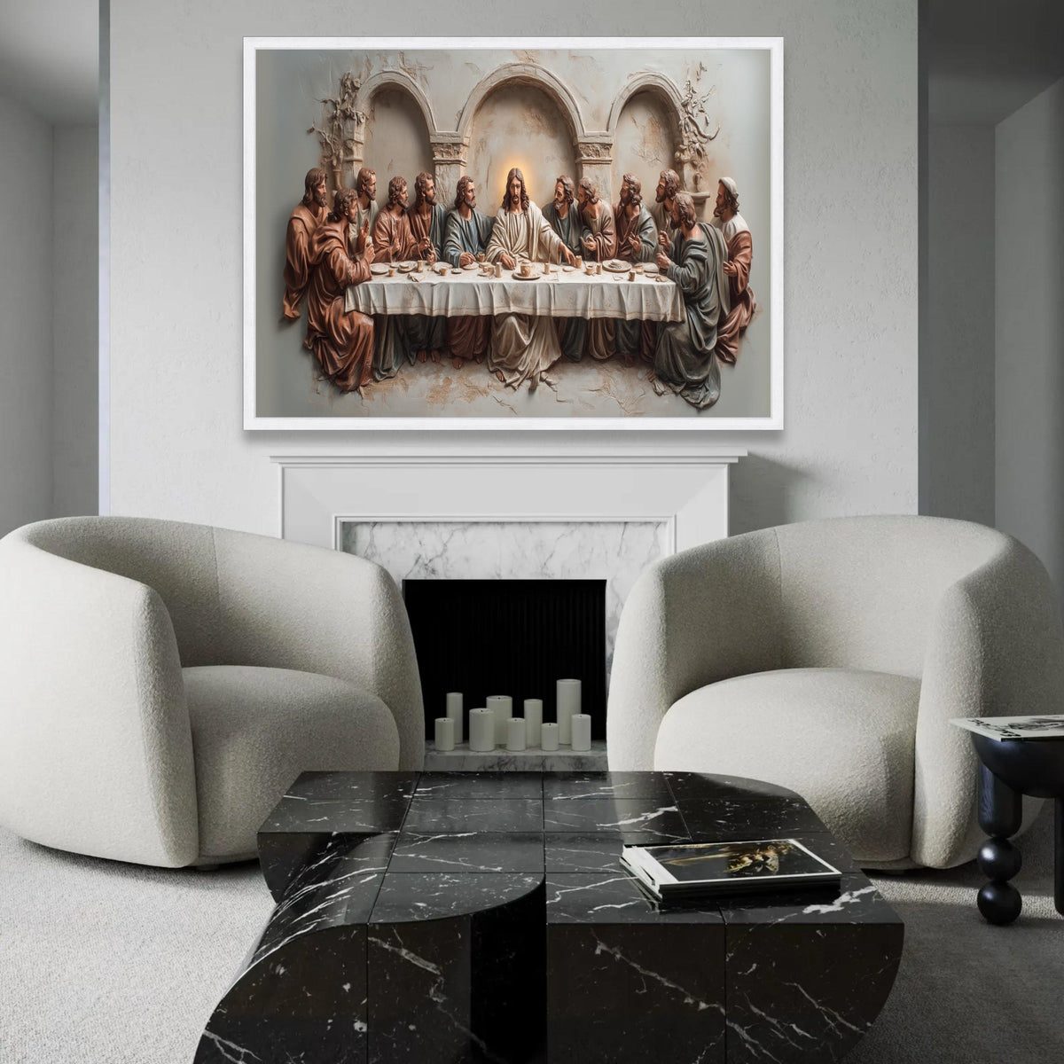 The Last Supper Canvas Wall Art, Christian Religious Decor, Jesus and Apostles Painting, Biblical Scene Canvas, Ready To Hang Decoration