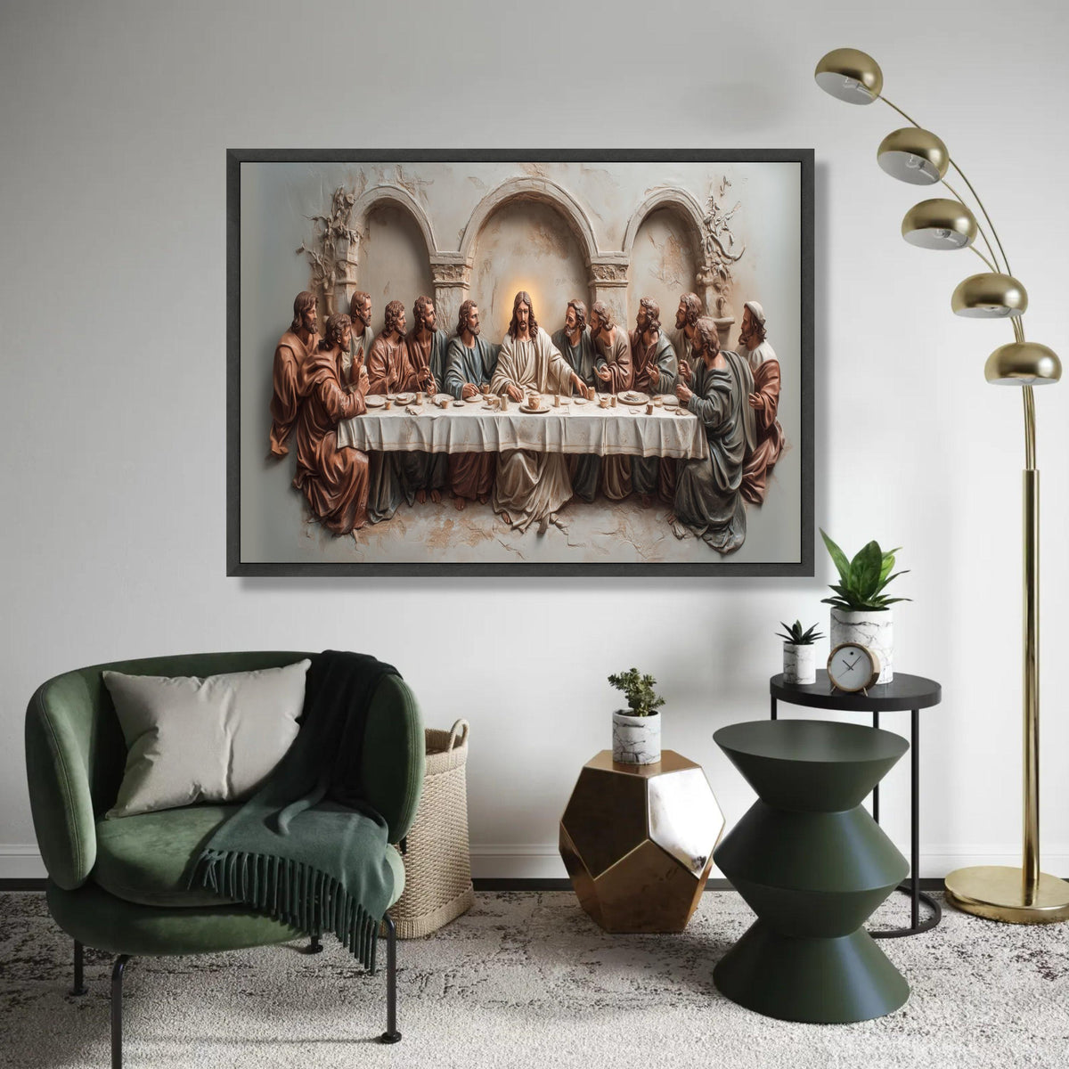 The Last Supper Canvas Wall Art, Christian Religious Decor, Jesus and Apostles Painting, Biblical Scene Canvas, Ready To Hang Decoration