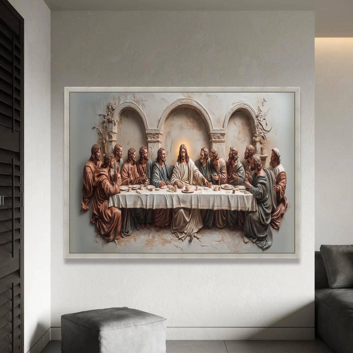 The Last Supper Canvas Wall Art, Christian Religious Decor, Jesus and Apostles Painting, Biblical Scene Canvas, Ready To Hang Decoration