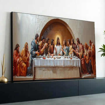 The Last Supper Canvas Wall Art, Biblical Jesus Painting, Religious Christian Wall Decor, Spiritual Home Ready To Hang Decoration