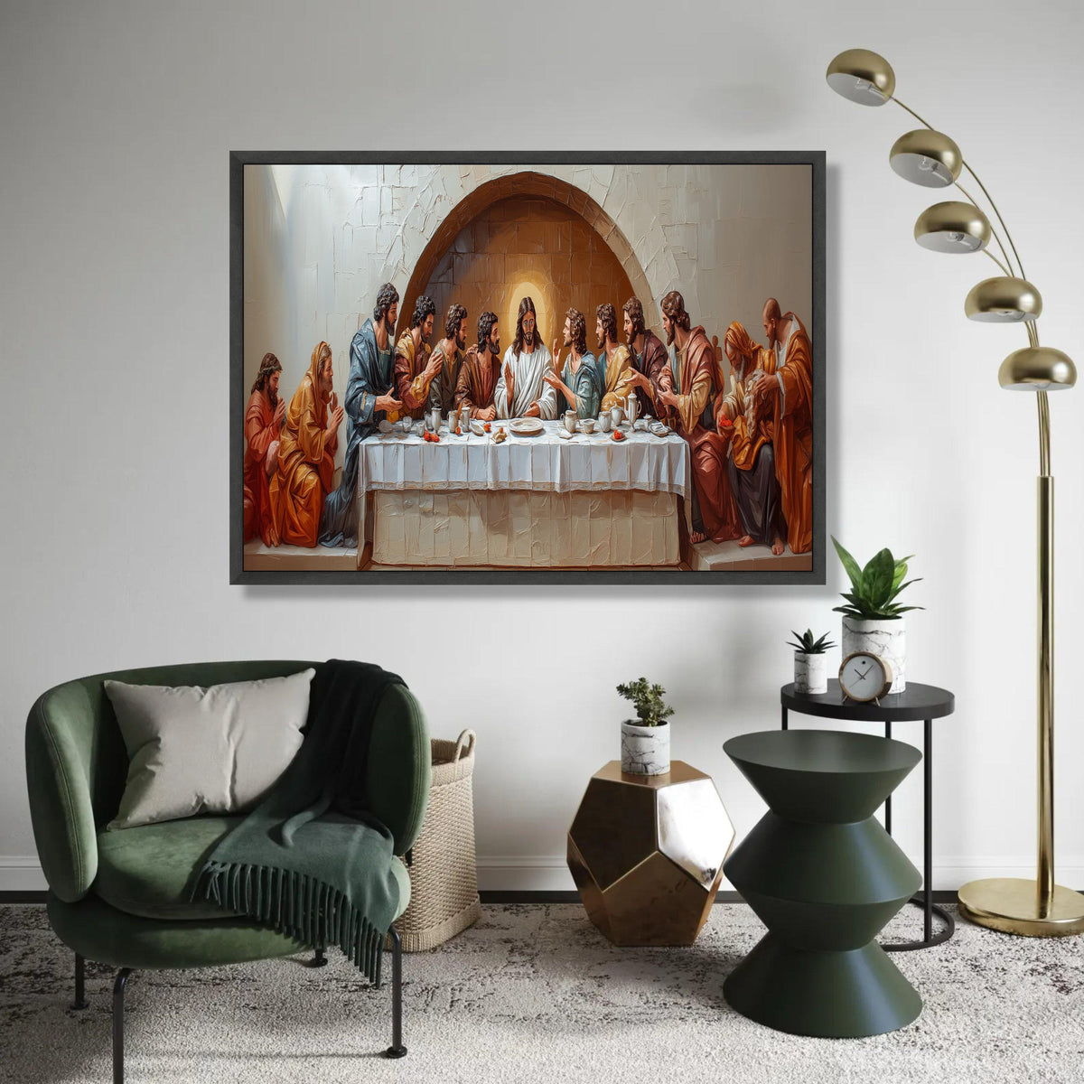 The Last Supper Canvas Wall Art, Biblical Jesus Painting, Religious Christian Wall Decor, Spiritual Home Ready To Hang Decoration