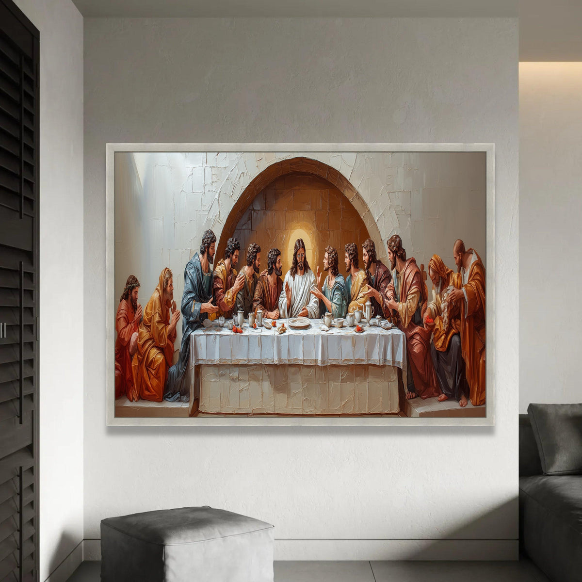 The Last Supper Canvas Wall Art, Biblical Jesus Painting, Religious Christian Wall Decor, Spiritual Home Ready To Hang Decoration