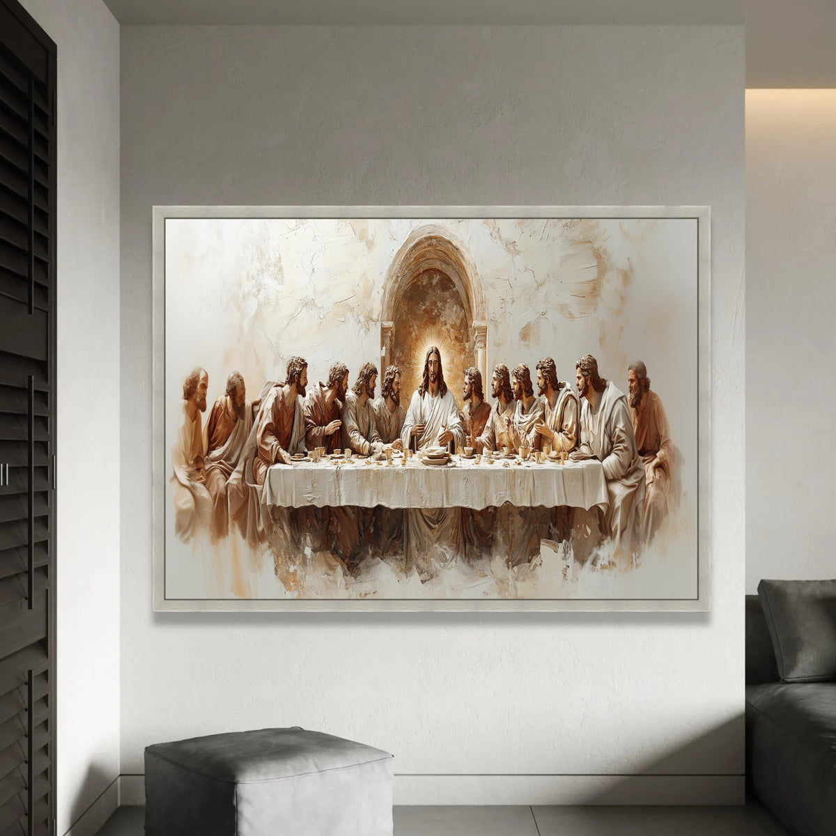 The Last Supper Canvas Wall Art, Religious Christian Decor, Jesus and Disciples Painting, Biblical Story Canvas, Ready To Hang Decoration