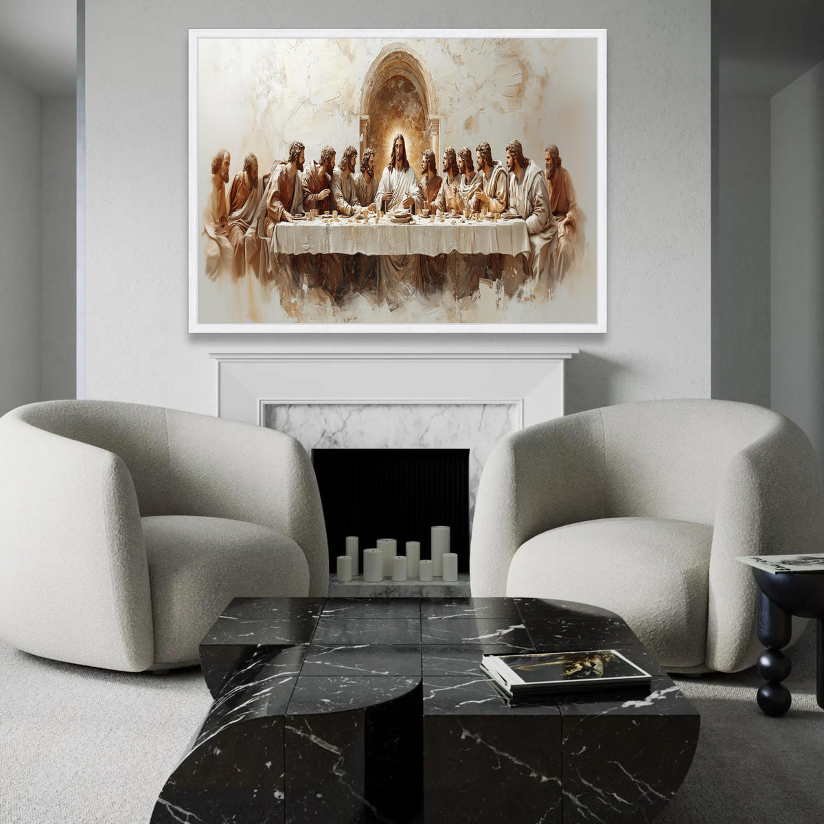 The Last Supper Canvas Wall Art, Religious Christian Decor, Jesus and Disciples Painting, Biblical Story Canvas, Ready To Hang Decoration