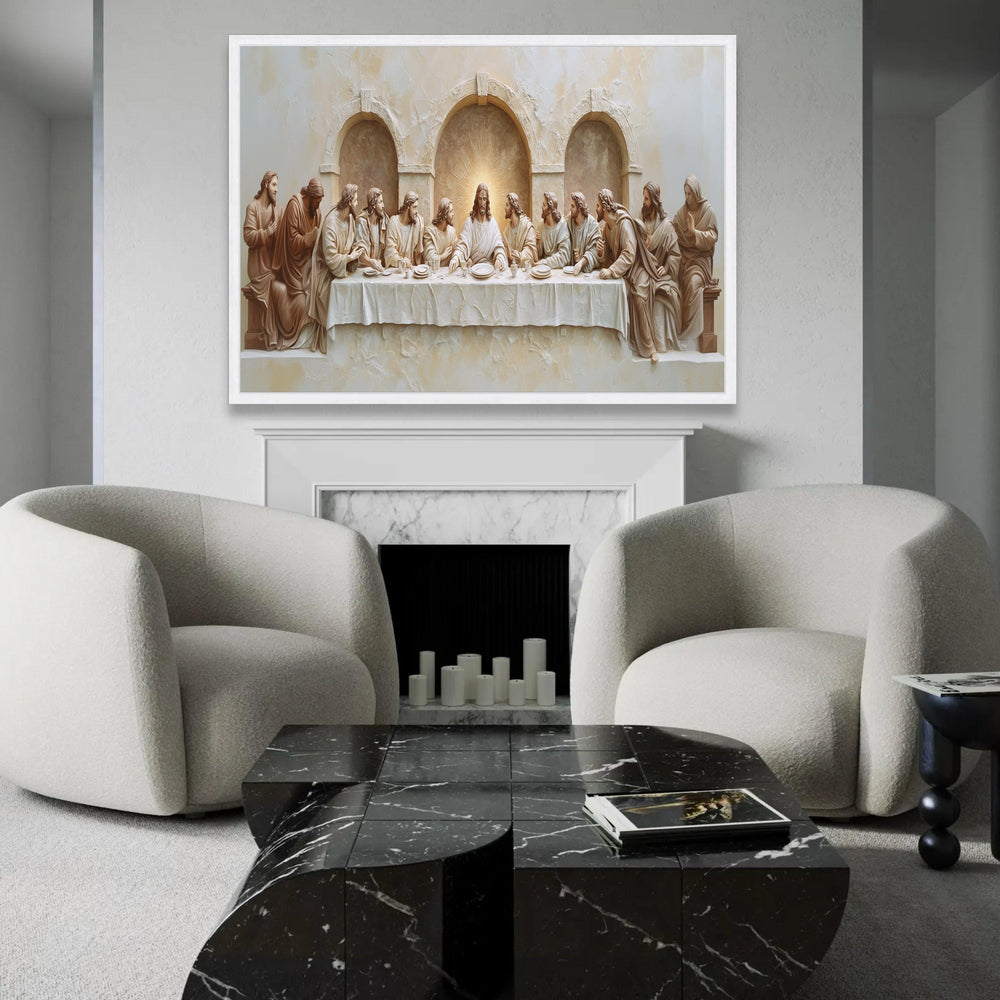 The Last Supper Canvas Wall Art, Religious Biblical Scene, Jesus and Disciples, Spiritual Home Decoration, Ready To Hang Decoration