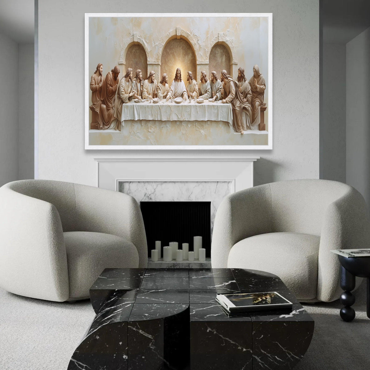 The Last Supper Canvas Wall Art, Religious Biblical Scene, Jesus and Disciples, Spiritual Home Decoration, Ready To Hang Decoration