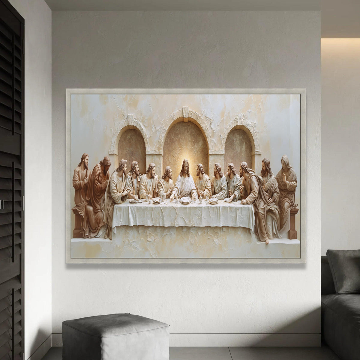 The Last Supper Canvas Wall Art, Religious Biblical Scene, Jesus and Disciples, Spiritual Home Decoration, Ready To Hang Decoration