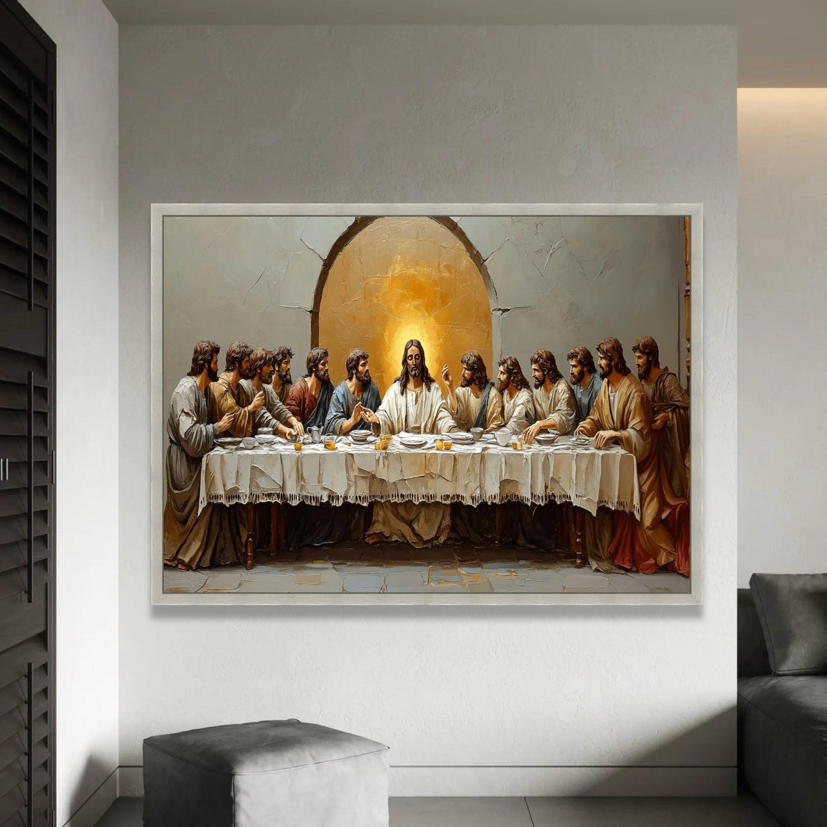 The Last Supper Canvas Wall Art, Religious Christian Painting, Jesus and Disciples Artwork, Spiritual Home Decor, Ready To Hang Decoration