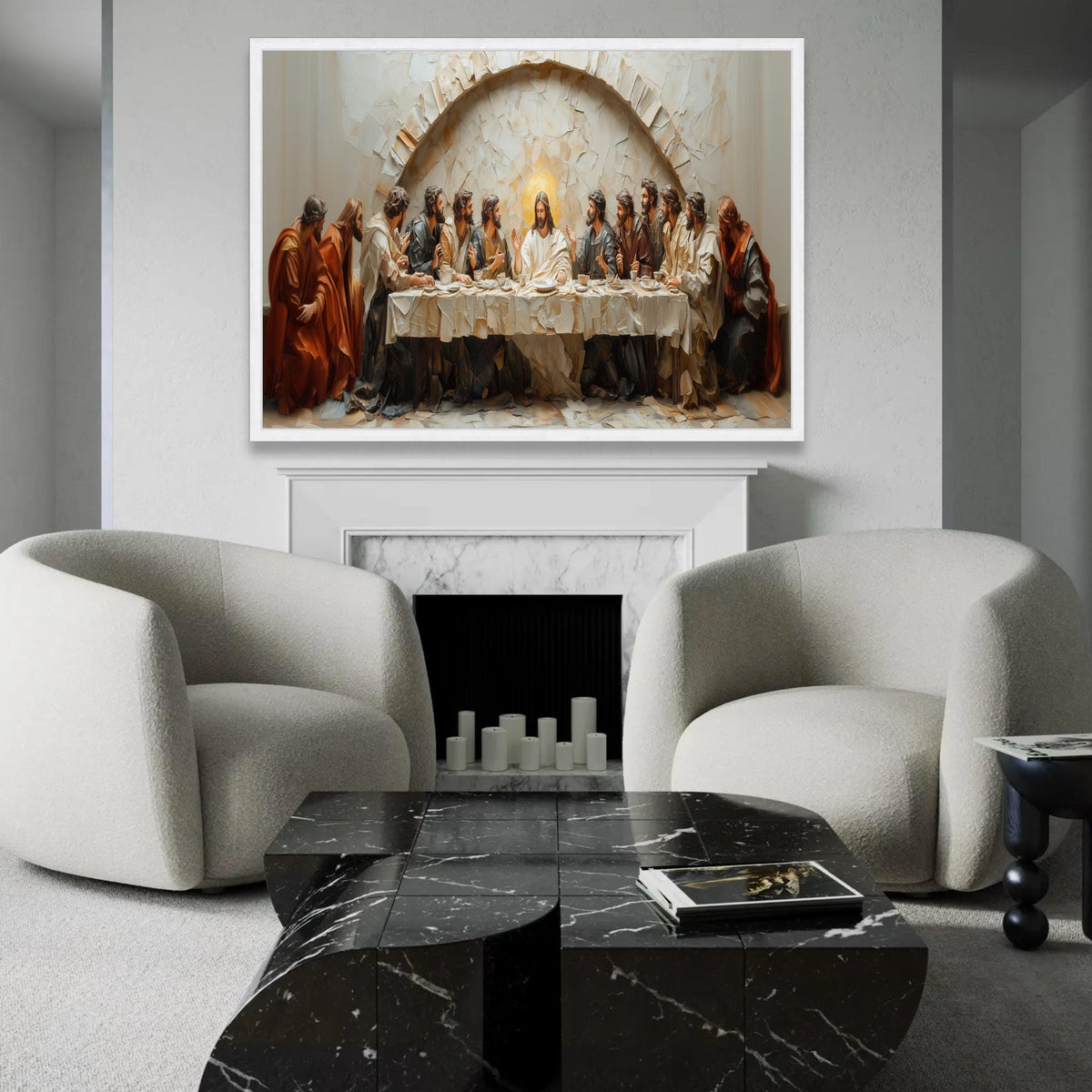 The Last Supper Canvas Wall Art, Religious Christian Decor, Jesus and Apostles Painting, Spiritual Home Decoration, Ready To Hang Decoration