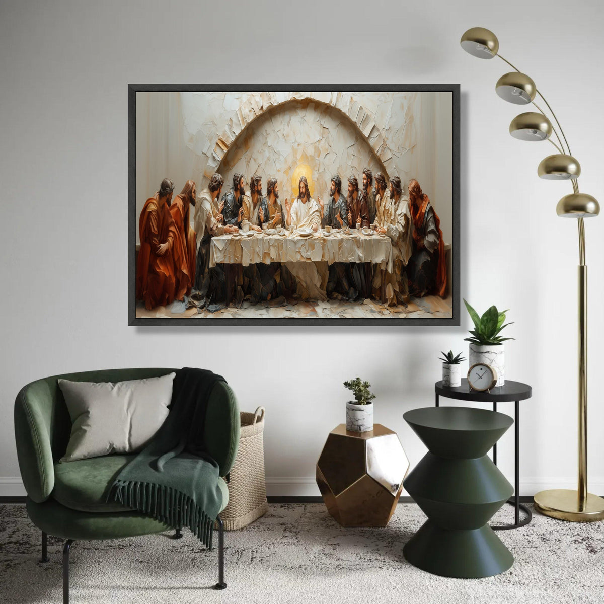 The Last Supper Canvas Wall Art, Religious Christian Decor, Jesus and Apostles Painting, Spiritual Home Decoration, Ready To Hang Decoration