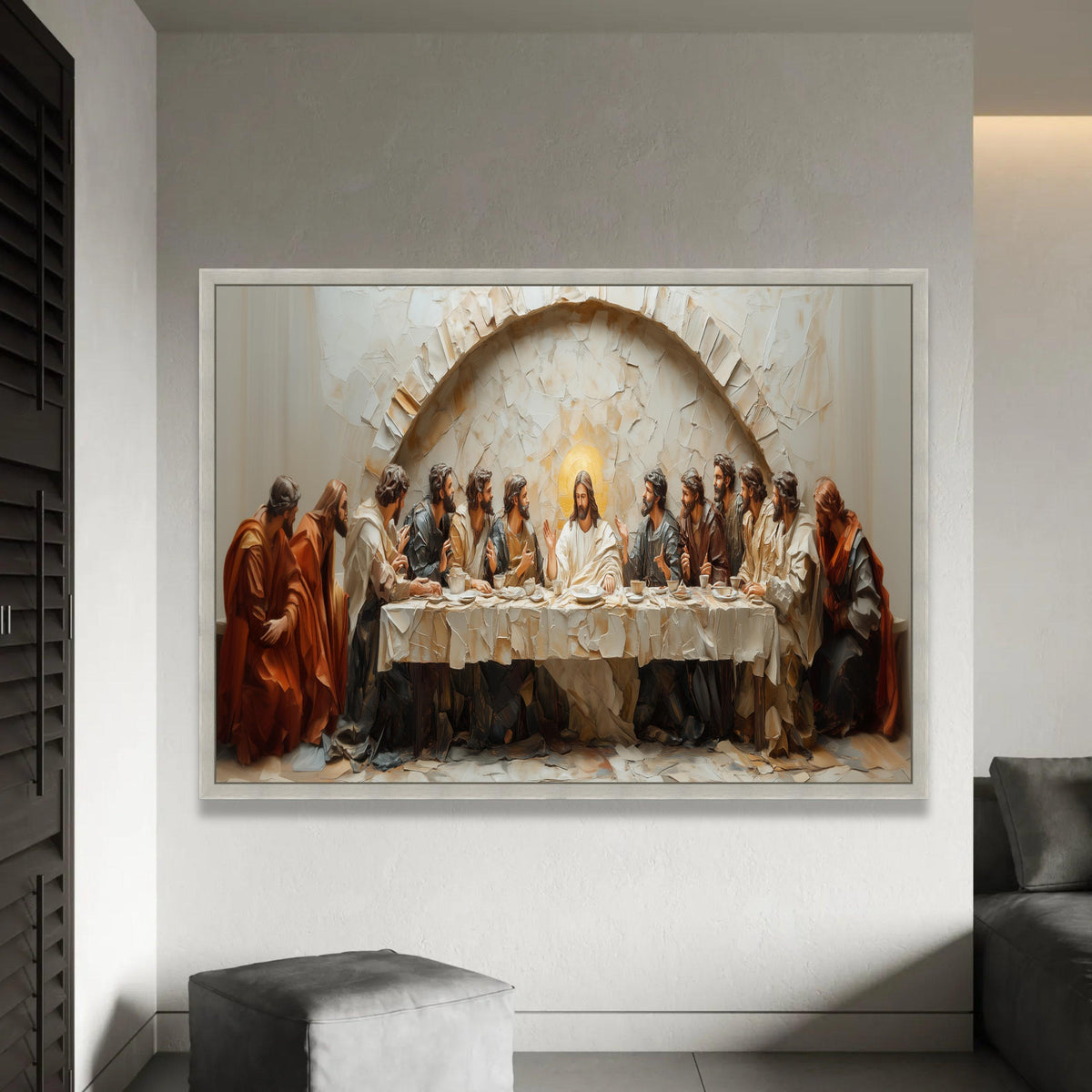 The Last Supper Canvas Wall Art, Religious Christian Decor, Jesus and Apostles Painting, Spiritual Home Decoration, Ready To Hang Decoration