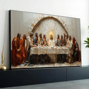 The Last Supper Canvas Wall Art, Religious Christian Decor, Jesus and Apostles Painting, Spiritual Home Decoration, Ready To Hang Decoration