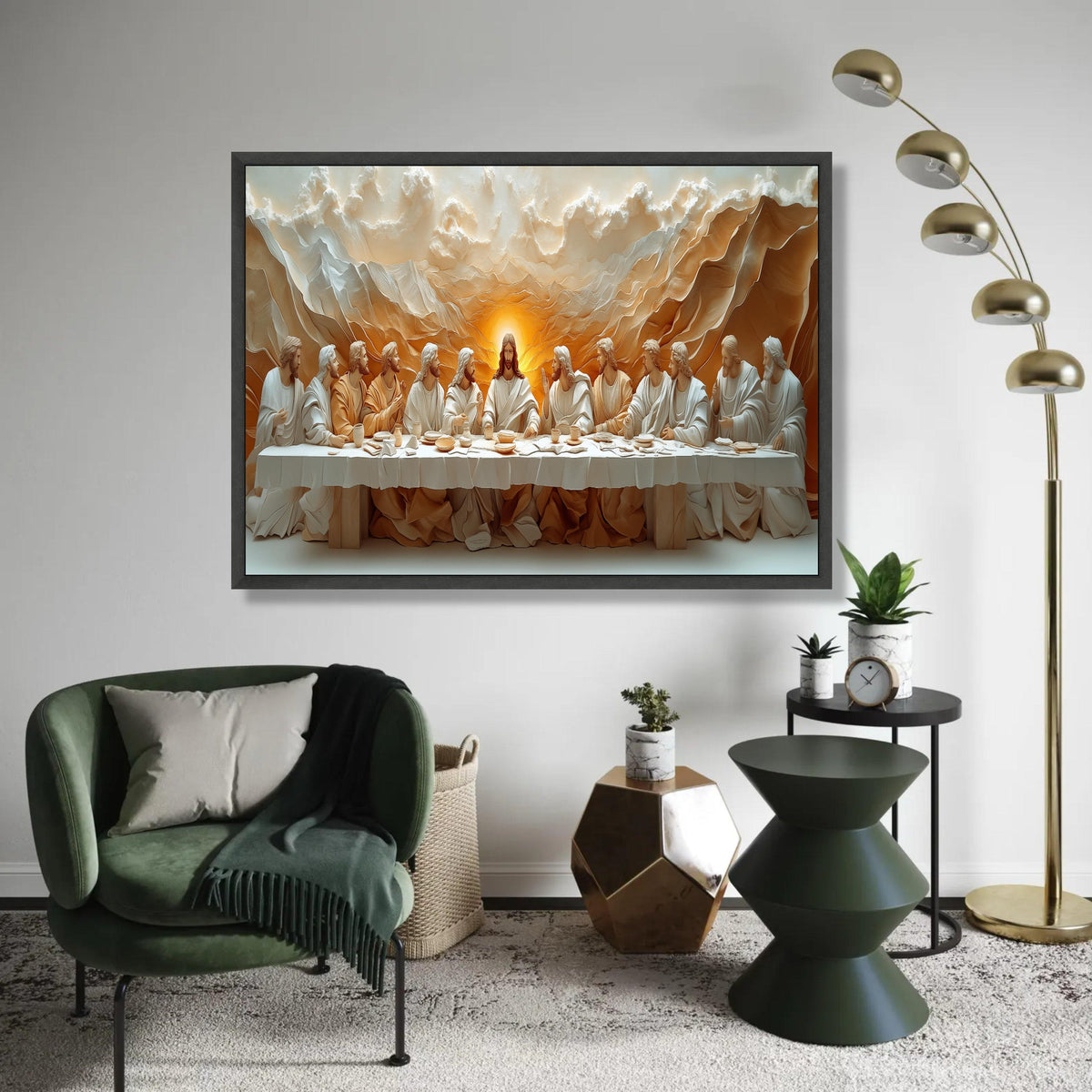 12 Apostles, The Last Supper Canvas Wall Art, Jesus and Disciples Religious Canvas, Christian Spiritual Wall Decor, Ready To Hang Decoration