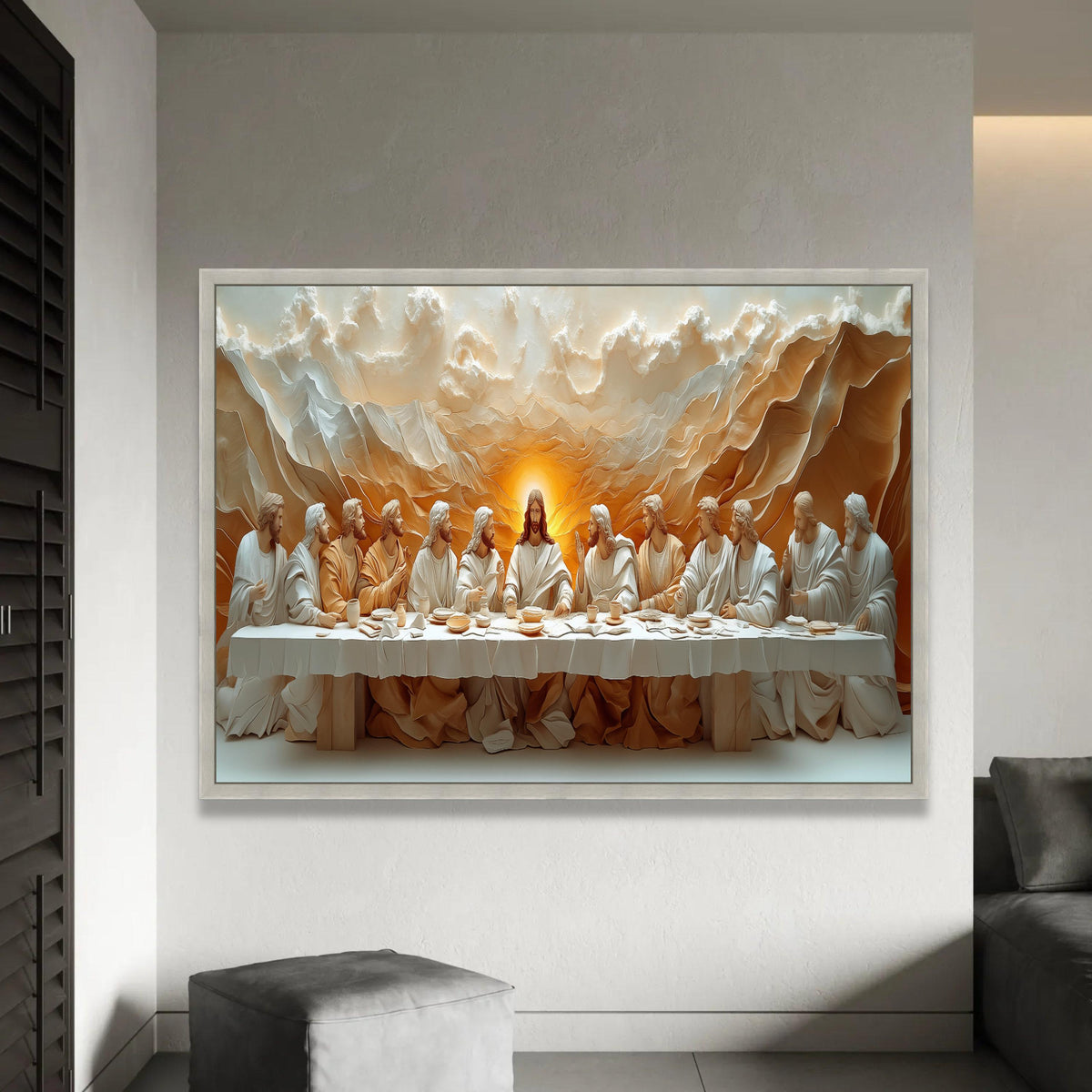 12 Apostles, The Last Supper Canvas Wall Art, Jesus and Disciples Religious Canvas, Christian Spiritual Wall Decor, Ready To Hang Decoration