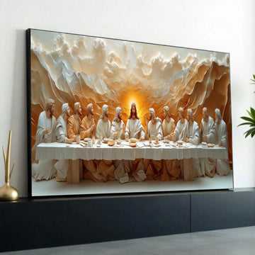 12 Apostles, The Last Supper Canvas Wall Art, Jesus and Disciples Religious Canvas, Christian Spiritual Wall Decor, Ready To Hang Decoration