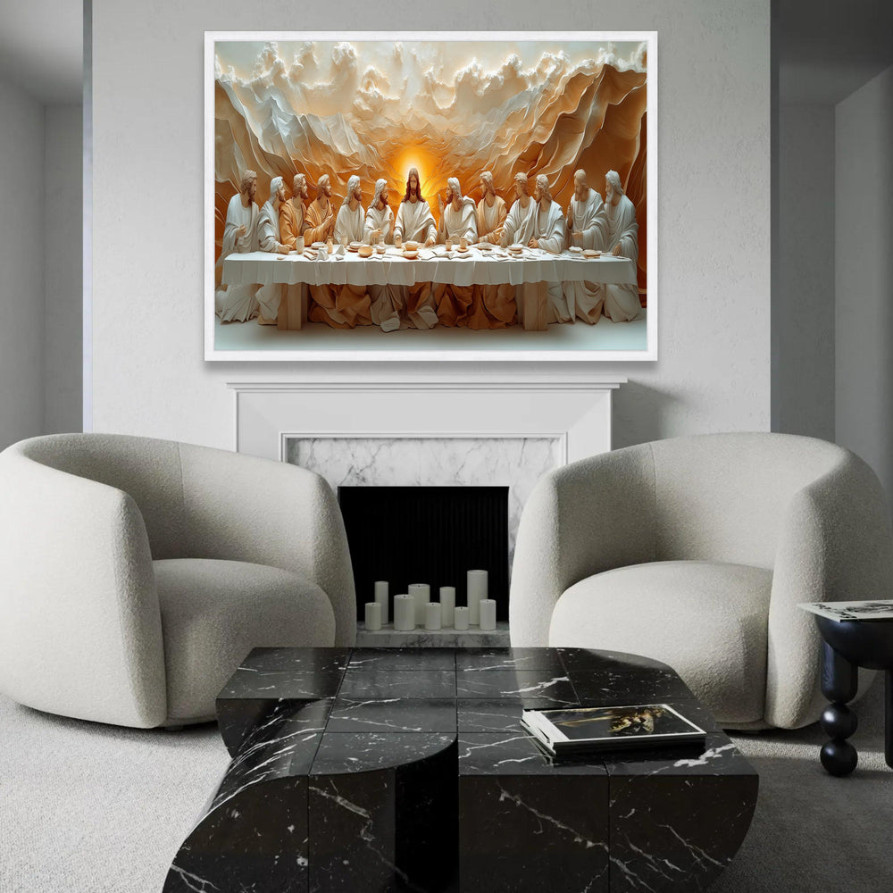 12 Apostles, The Last Supper Canvas Wall Art, Jesus and Disciples Religious Canvas, Christian Spiritual Wall Decor, Ready To Hang Decoration