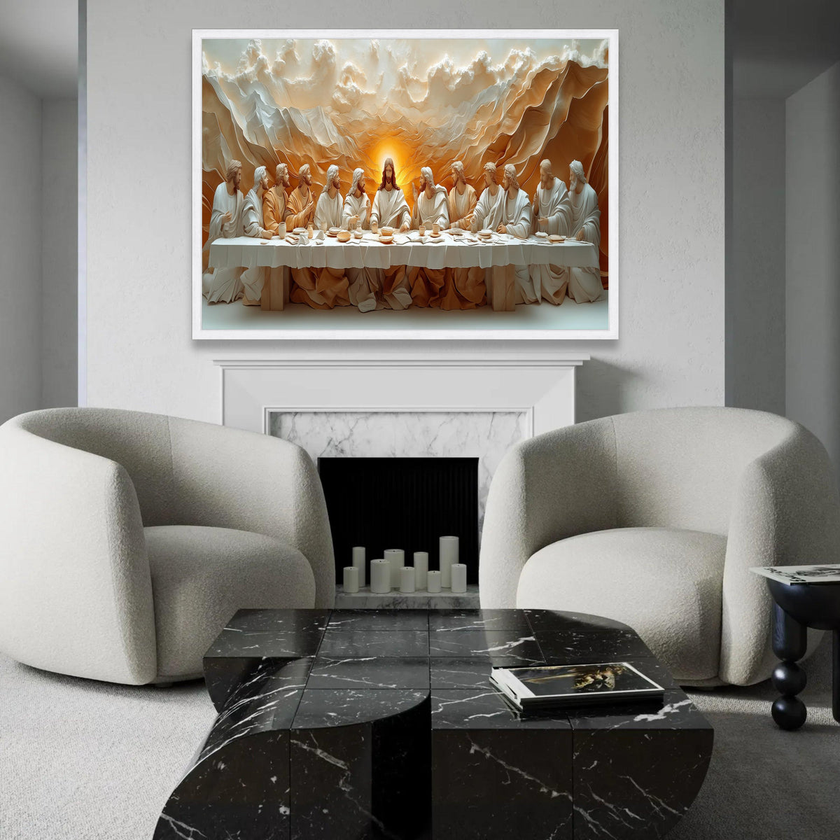12 Apostles, The Last Supper Canvas Wall Art, Jesus and Disciples Religious Canvas, Christian Spiritual Wall Decor, Ready To Hang Decoration